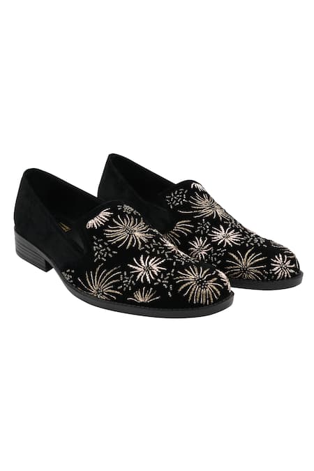 Veruschka by Payal Kothari Velvet Embroidered Loafers 