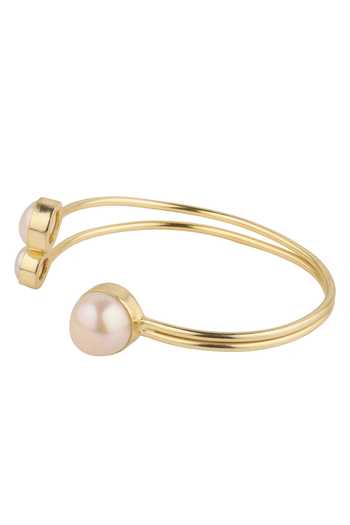 Buy_Anaash_White Pearl And Metal Cuff Bracelet_Online_at_Aza_Fashions