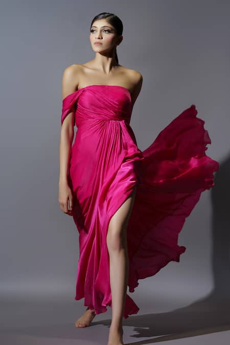 Buy One Side Off Shoulder Dresses online in India | Pink Wardrobe