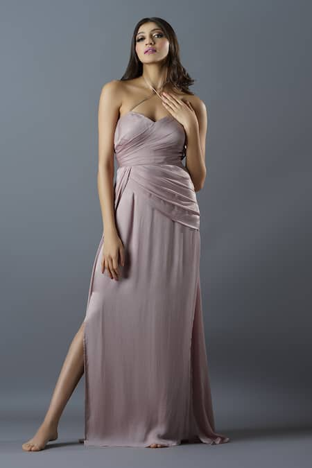 Astha Batra Waterfall Pleated Draped Gown 