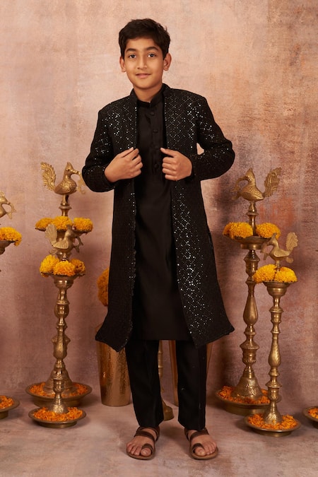 All Boy Couture Sequin Work Achkan Kurta Set 