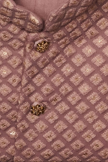 All Boy Couture Purple Georgette, Cotton, Silk Sequins, Embroidery Kurta Set With Nehru Jacket Online at Aza Fashions All Boy Couture_Purple Georgette, Cotton, Silk Sequins, Embroidery Kurta Set With Nehru Jacket _Online_at_Aza_Fashions