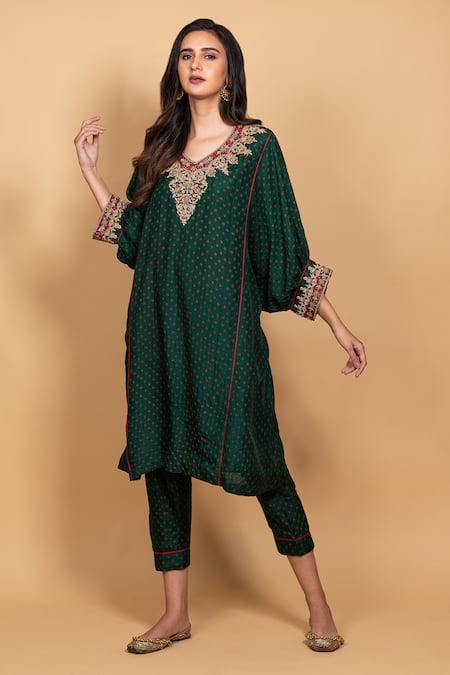 Pink City by Sarika Bandhani Print Kurta & Pant Set 