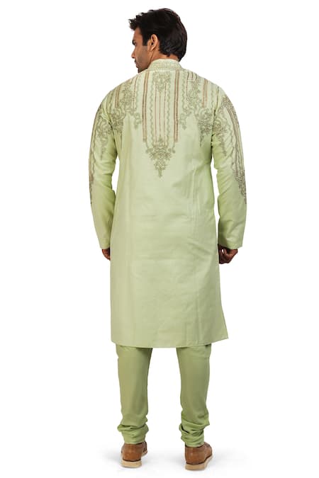 Nitesh Singh Chauhan Embroidered Cotton Silk Kurta Set 