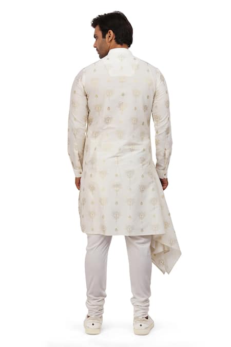 Nitesh Singh Chauhan Draped Asymmetric Kurta Set 