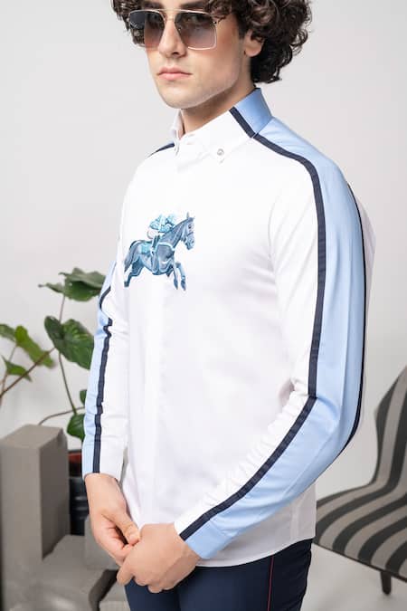 Shop_Abkasa_White 100% Cotton Derby Embroidered Shirt _Online_at_Aza_Fashions