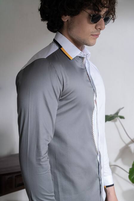 Shop Abkasa White Cotton Metropolitan Shirt Online at Aza Fashions Shop_Abkasa_White Cotton Metropolitan Shirt _Online_at_Aza_Fashions