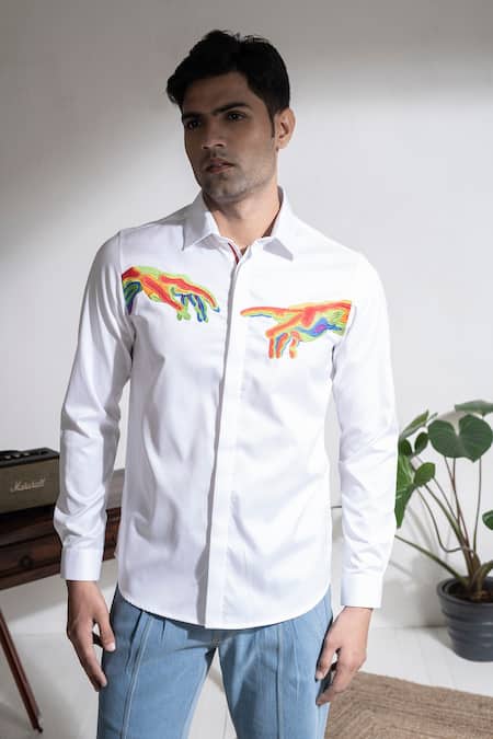 Buy Abkasa White Cotton Embroidery Michael Shirt Online at Aza Fashions Buy_Abkasa_White Cotton Embroidery Michael Shirt _Online_at_Aza_Fashions
