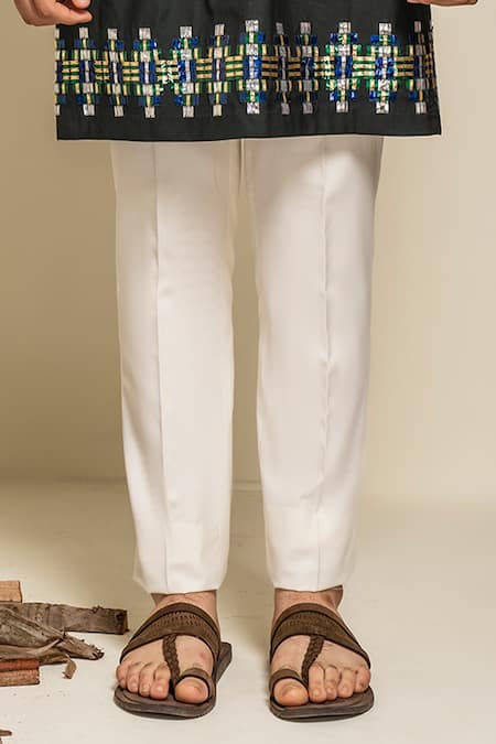 Abkasa Ivory Terrycloth Sequins, Embroidery Bundi Kurta Set at Aza Fashions Abkasa_Ivory Terrycloth Sequins, Embroidery Bundi Kurta Set _at_Aza_Fashions