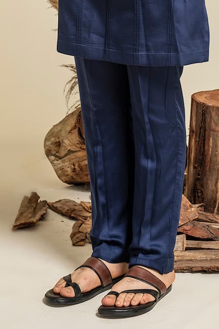 Abkasa Blue 100% Cotton Modal Silk Splatter Pattern Kurta And Pyjama Set at Aza Fashions Abkasa_Blue 100% Cotton Modal Silk Splatter Pattern Kurta And Pyjama Set _at_Aza_Fashions