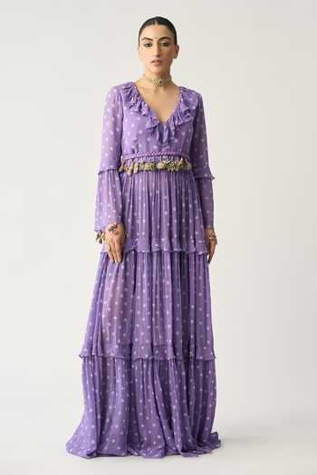 Buy Itrh Purple Animal Tassel Braided Belt at Aza Fashions Buy_Itrh_Purple Animal Tassel Braided Belt_at_Aza_Fashions