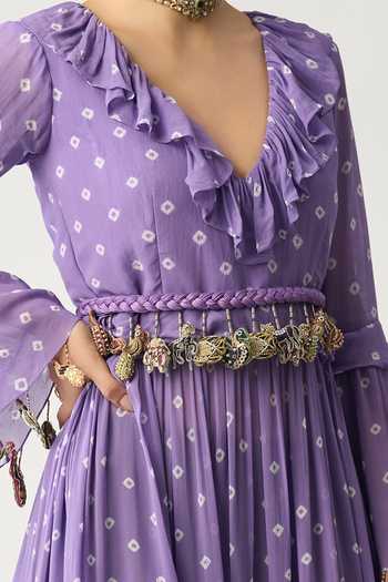Itrh Purple Animal Tassel Braided Belt Online at Aza Fashions Itrh_Purple Animal Tassel Braided Belt_Online_at_Aza_Fashions