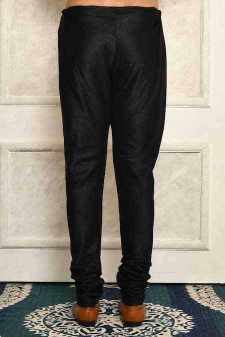 Arihant Rai Sinha_Blue Silk, Mandarin Collar Kurta Set _at_Aza_Fashions