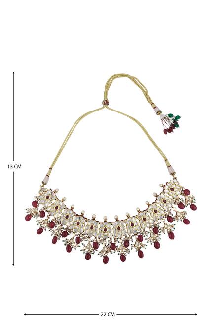 Buy Posh By Rathore Gold Plated Beads, Diamonds Kundan Choker Set Buy_Posh By Rathore_Gold Plated Beads, Diamonds Kundan Choker Set