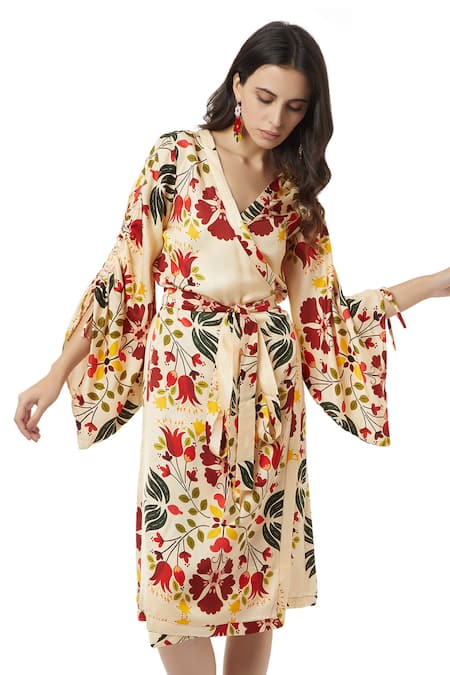 Ankita Mallorca Floral Print Wrap Dress 