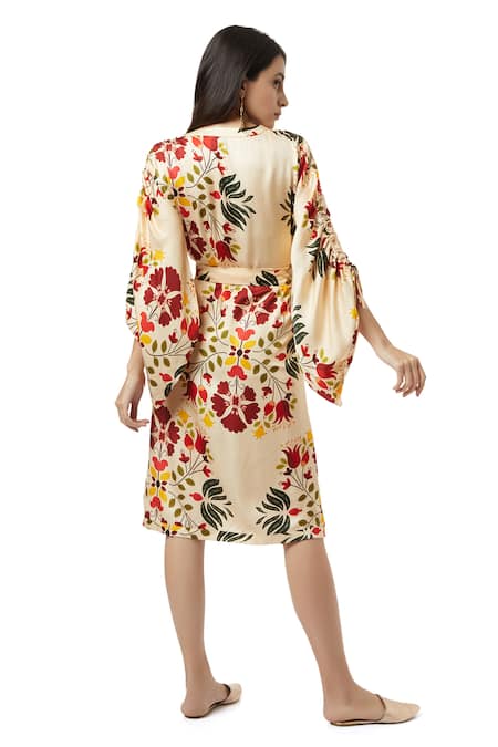 Ankita Mallorca Floral Print Wrap Dress 