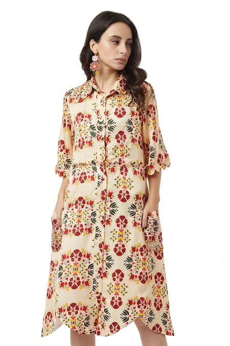 Ankita Annie Floral Print Shirt Dress 