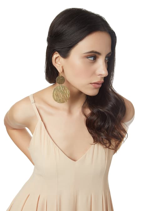 Shop_Ankita_Beige Double Georgette V Neck Gigi Panelled Jumpsuit _Online_at_Aza_Fashions