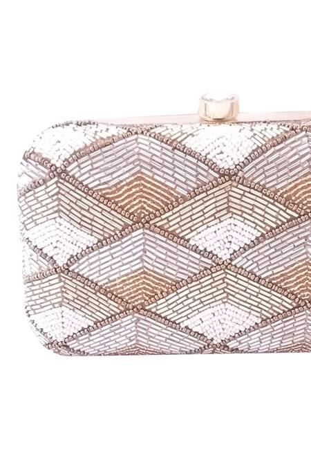 Buy_A Clutch Story_Multi Color Embroidery, Beads Silk Box Clutch With Sling_Online_at_Aza_Fashions