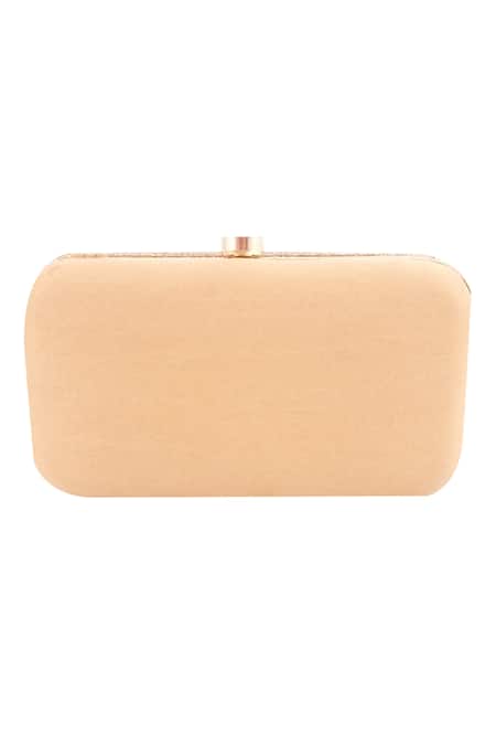 Shop A Clutch Story Gold Embroidery Silk Box Clutch With Sling at Aza Fashions Shop_A Clutch Story_Gold Embroidery Silk Box Clutch With Sling _at_Aza_Fashions