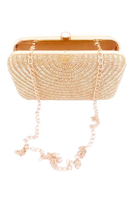 Buy A Clutch Story Gold Embroidery Silk Box Clutch With Sling Online at Aza Fashions Buy_A Clutch Story_Gold Embroidery Silk Box Clutch With Sling _Online_at_Aza_Fashions