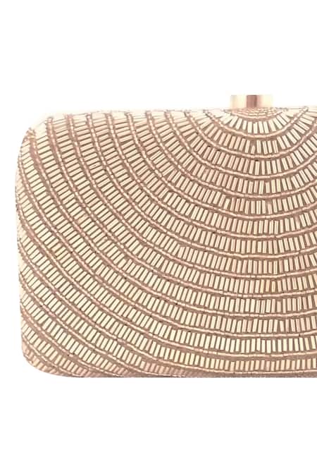 Shop A Clutch Story Gold Embroidery Silk Box Clutch With Sling Online at Aza Fashions Shop_A Clutch Story_Gold Embroidery Silk Box Clutch With Sling _Online_at_Aza_Fashions
