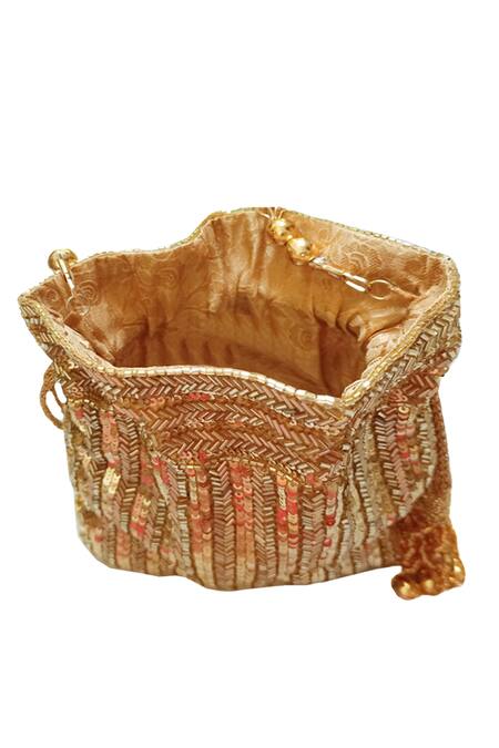 A Clutch Story Gold Embellished Silk Sequin Potli Bag Online at Aza Fashions A Clutch Story_Gold Embellished Silk Sequin Potli Bag _Online_at_Aza_Fashions
