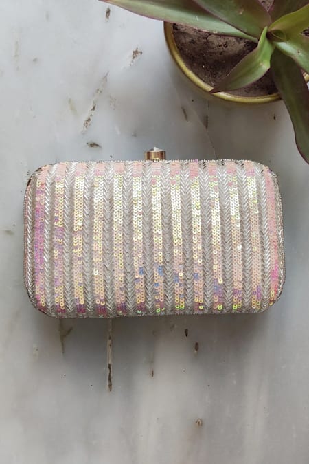 A Clutch Story Silk Sequin Clutch with Sling 