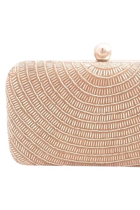 A Clutch Story Gold Beads Silk Box Clutch With Sling Online at Aza Fashions A Clutch Story_Gold Beads Silk Box Clutch With Sling _Online_at_Aza_Fashions