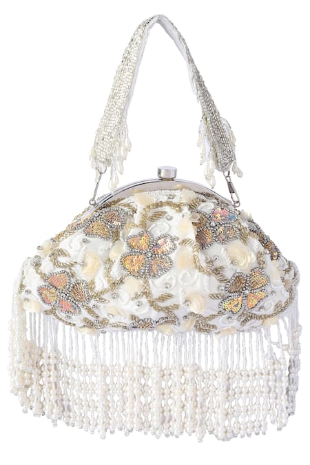 A Clutch Story Belle Fluer Tassel Embroidered Clutch