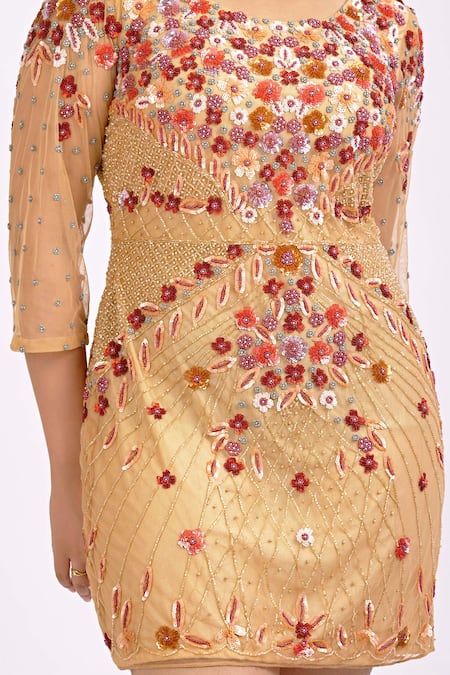 Ambrosia Multi Color Round Sequin Embroidered Dress at Aza Fashions Ambrosia_Multi Color Round Sequin Embroidered Dress _at_Aza_Fashions