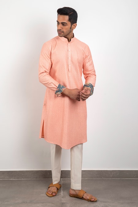 Arjan Dugal Chanderi Kurta & Pant Set 