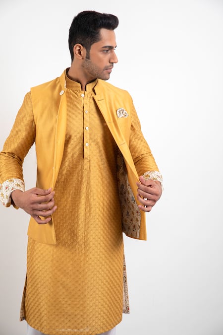 Arjan Dugal Chanderi Silk Kurta Set  