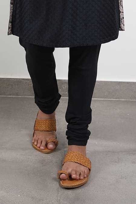 Shop_Arjan Dugal_Blue Chanderi Silk Kurta Set_Online_at_Aza_Fashions