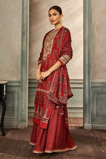 Anita Dongre_Tarita Ajrakh Sharara Set_Online_at_Aza_Fashions