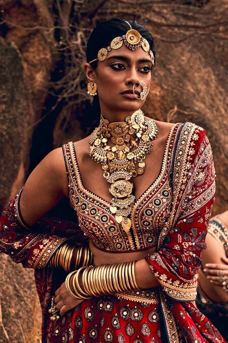 Shop_Anita Dongre_Laukya Ajarakh Lehenga Set_Online_at_Aza_Fashions