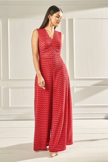 Shop_Anita Dongre_Red Wine Jumpsuit_Online_at_Aza_Fashions