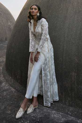Anita Dongre_White Birds Of Paradise Jacket Set _Online_at_Aza_Fashions