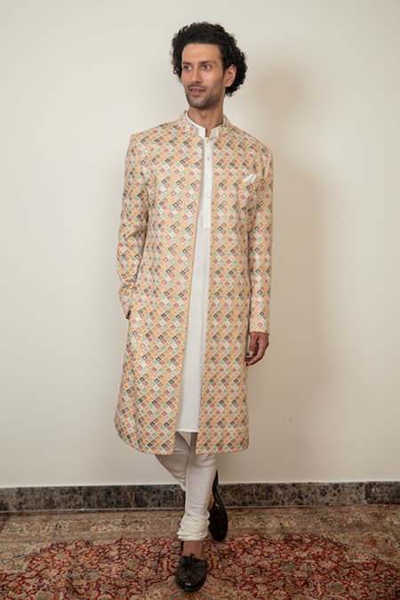 Arjan Dugal Colorblock Sherwani Set 