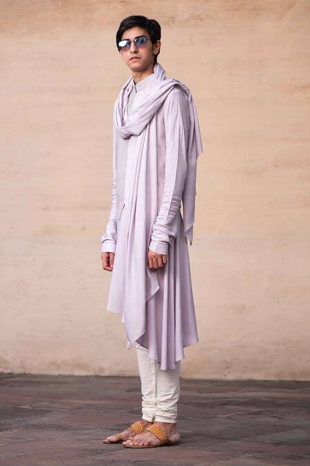 Buy Arjan Dugal Grey Silk Viscose Pintuck Bundi And Kurta Set Online at Aza Fashions Buy_Arjan Dugal_Grey Silk Viscose Pintuck Bundi And Kurta Set _Online_at_Aza_Fashions