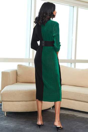 Buy Scarlet Sage Black Polyester A-line Colorblock Dress Online | Aza  Fashion.