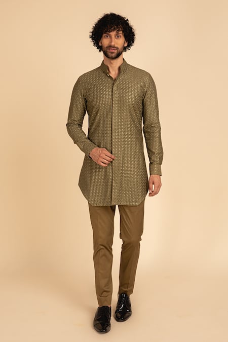 Arjan Dugal Chanderi Silk Kurta Set 