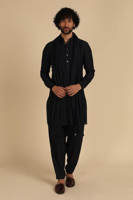 Arjan Dugal Jamdani Handwoven Crinkled Kurta Set