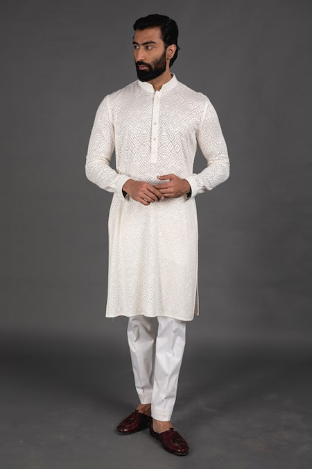 Arjan Dugal Zig Zag Embroidered Kurta Set 