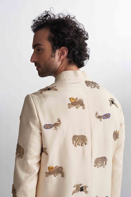Agraj Jain Mughal Shikhar Embroidered Sherwani & Pant Set 