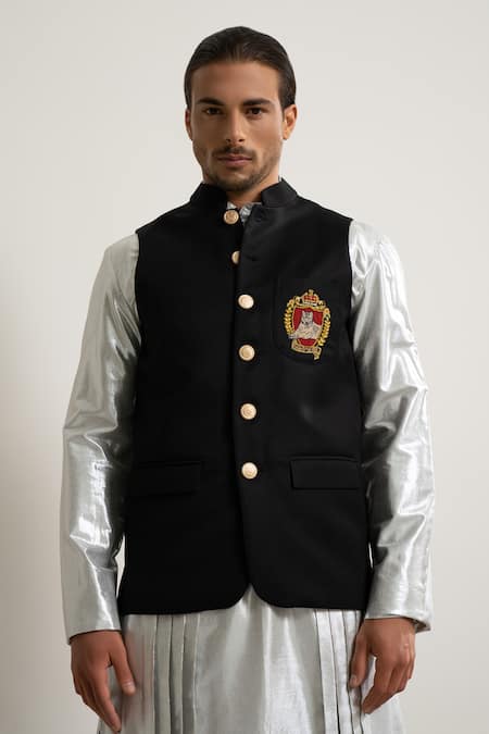 Agraj Jain Tiger Embroidered Bundi 