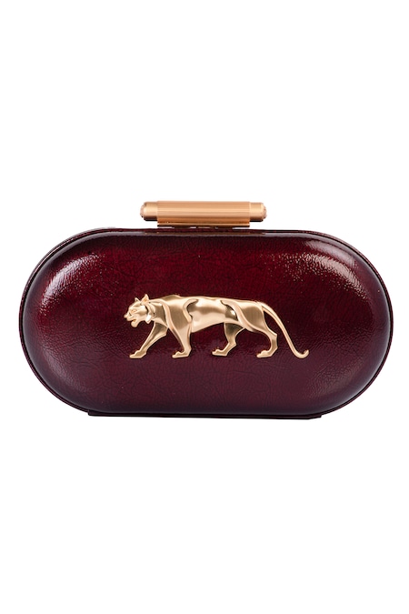 Sabyasachi Mulberry - Purple Brooches The Royal Bengal Minaudiere Clutch 