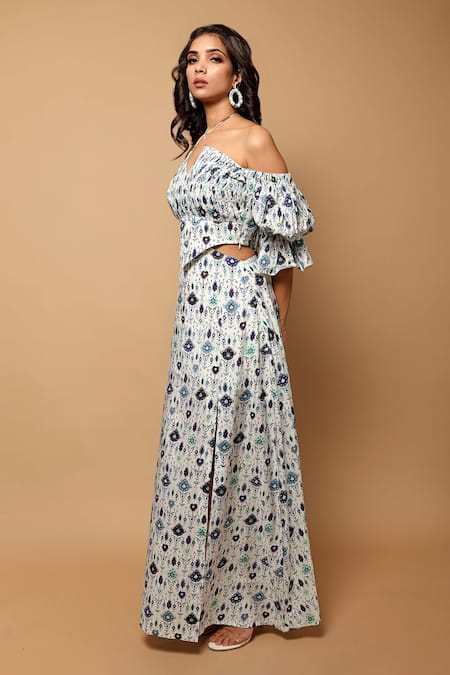 Ahi Clothing Mandala Motif Print Top & Long Skirt Set 