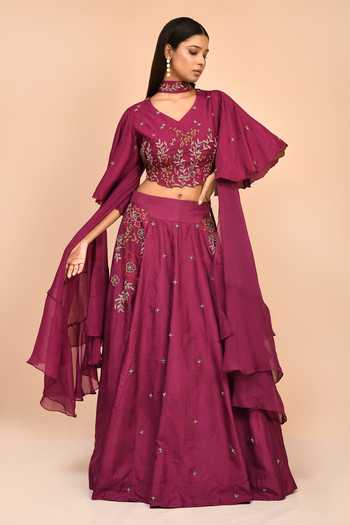 Amriah Purple Floral Lehenga Set