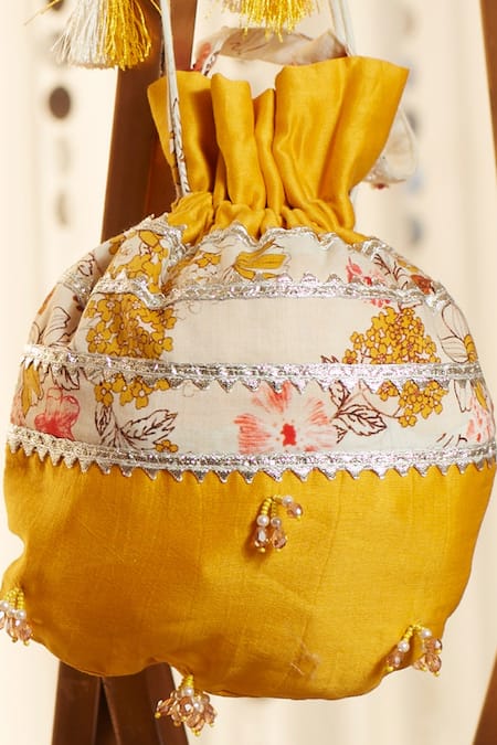 Ajiesh Oberoi Chanderi Embellished Potli Bag 